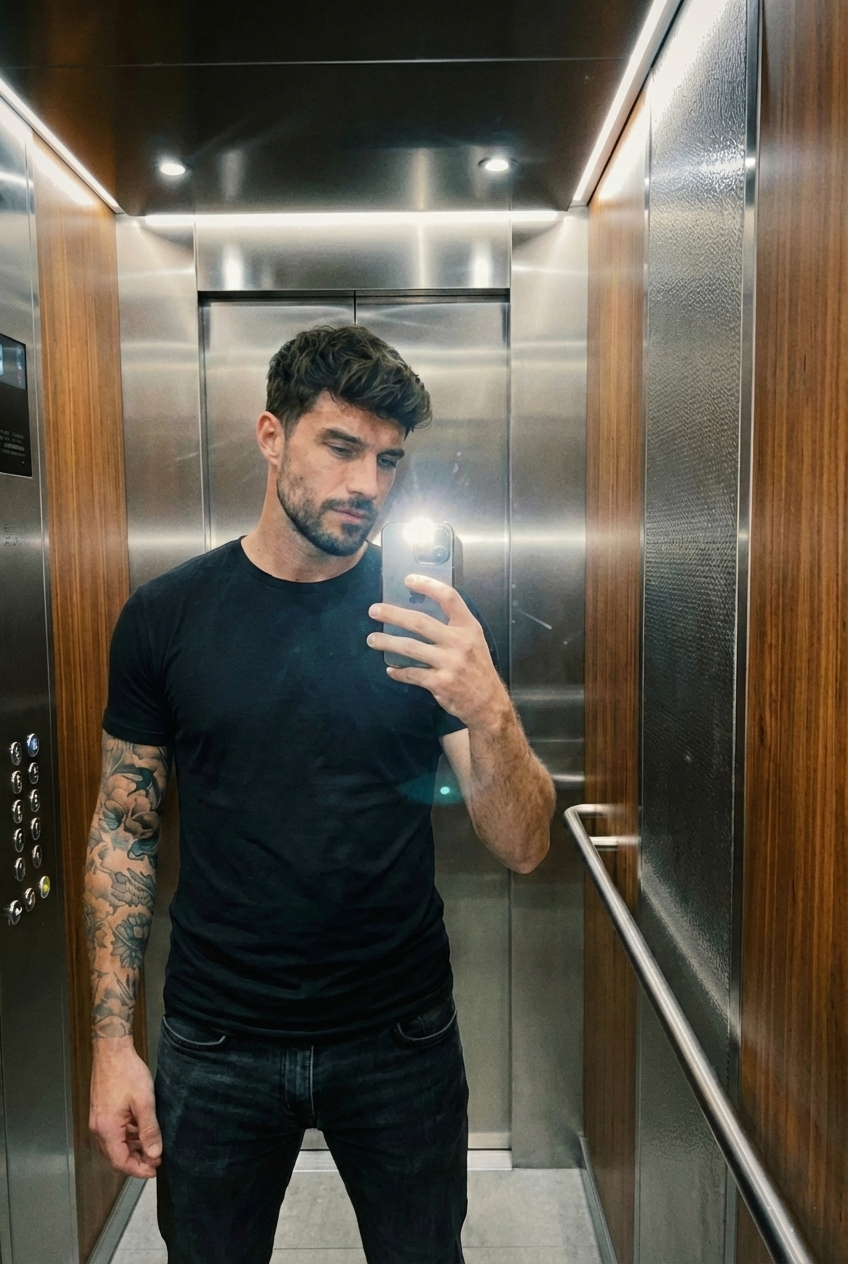 Look masculino remera jean